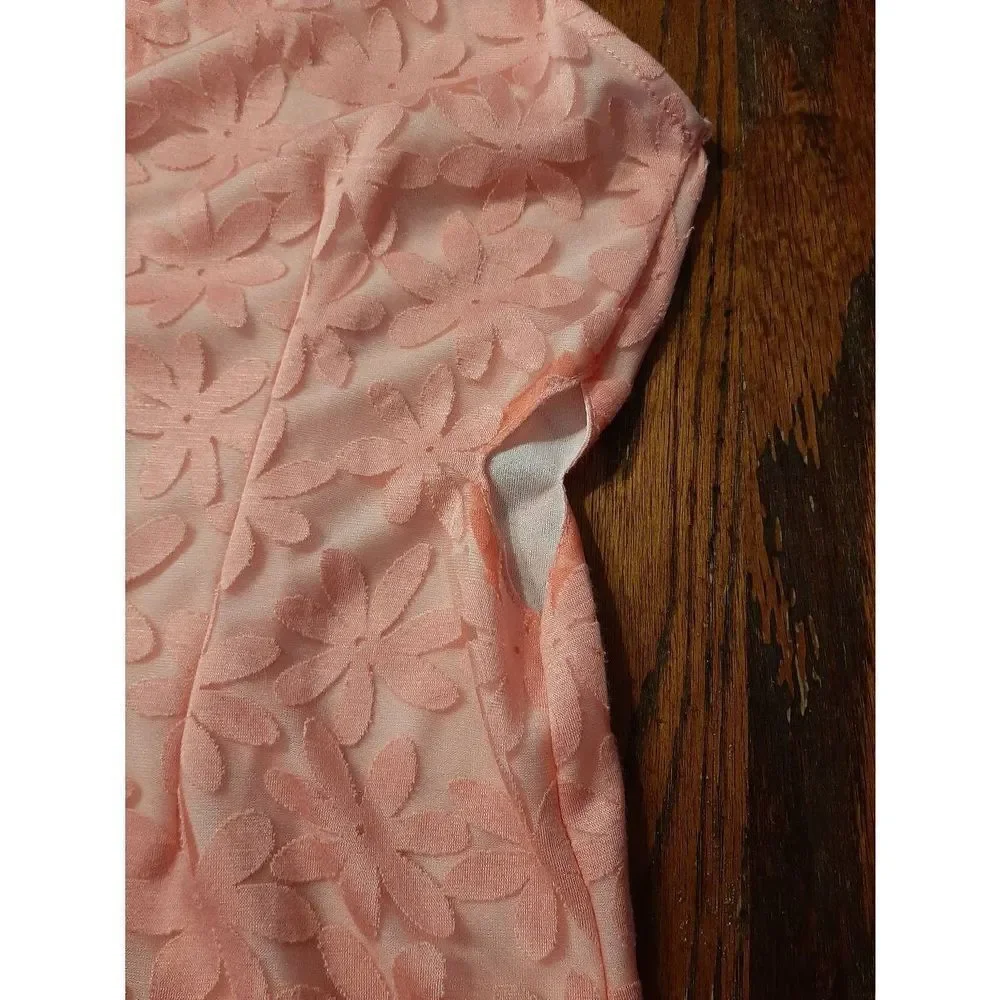 Girls Medium Hanosome & Honey Pink Floral Sleeveless Dress with Waist Cut Outs